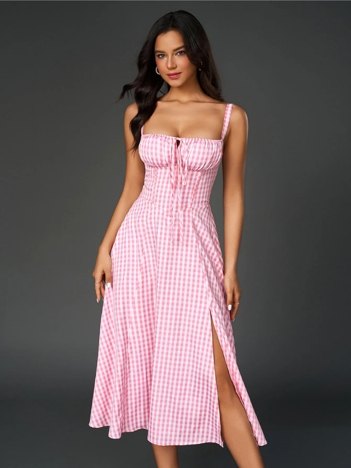 Claudia Ruched Slit Dress