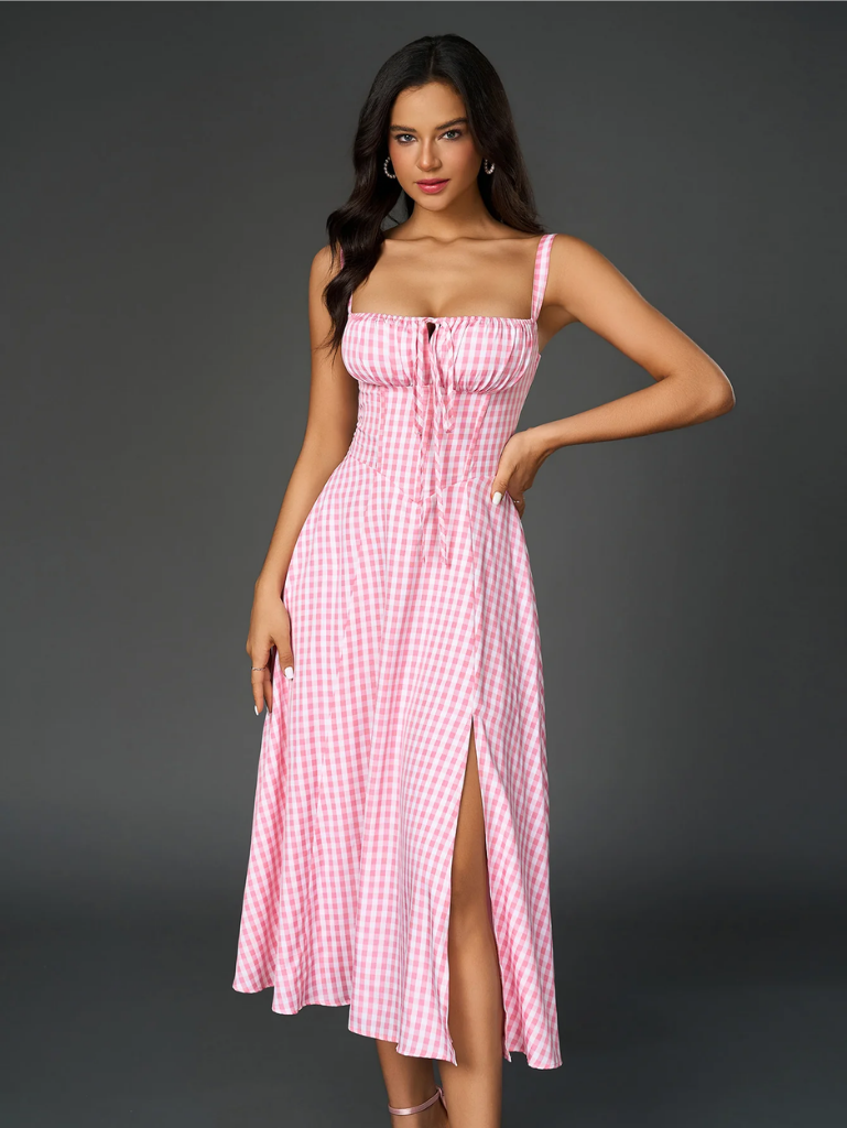 Claudia Ruched Slit Dress