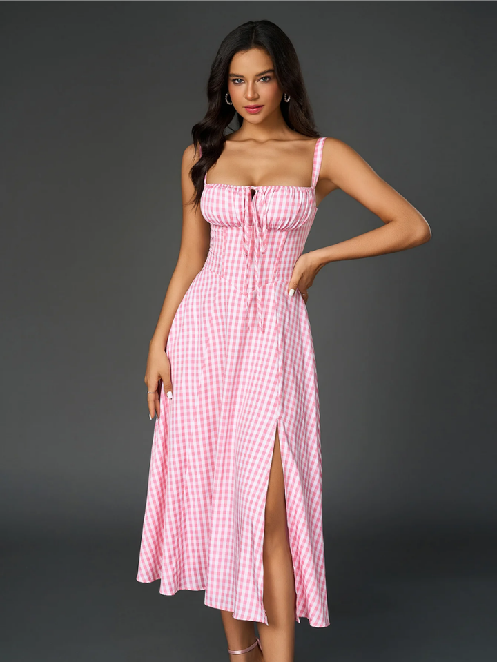 Claudia Ruched Slit Dress