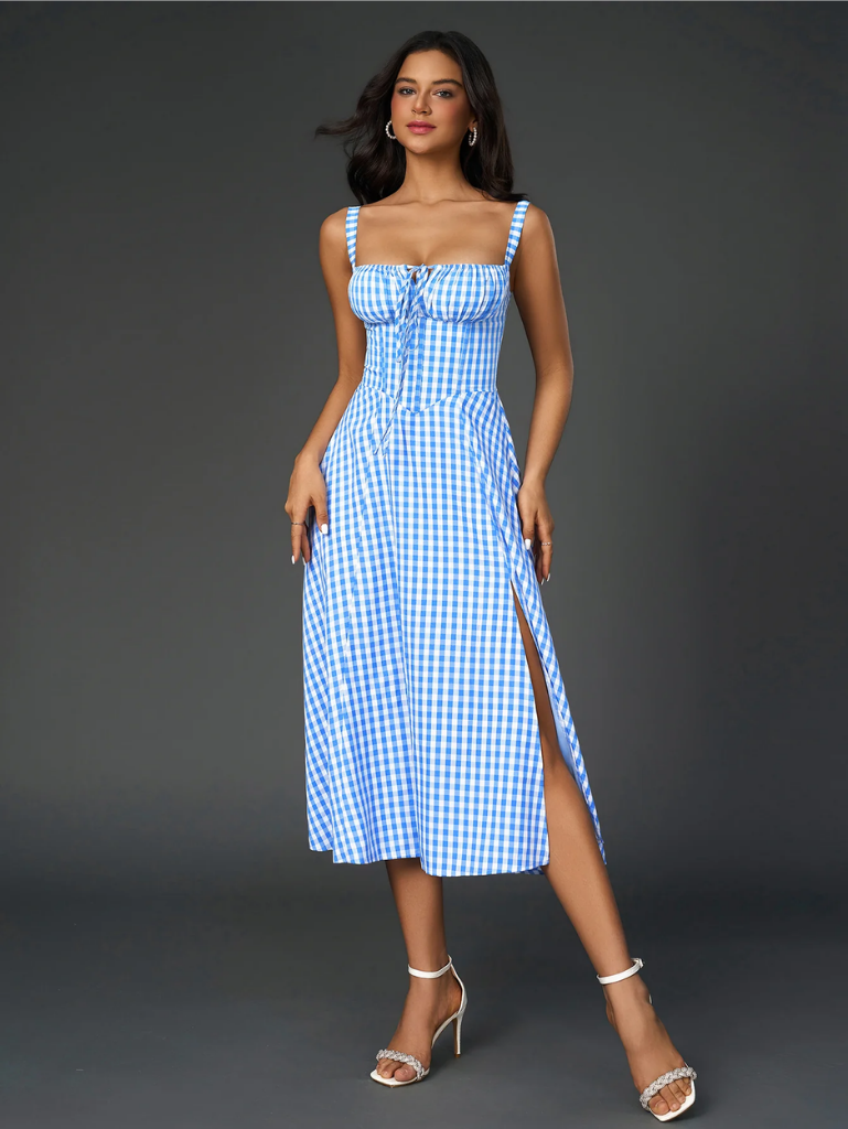 Claudia Ruched Slit Dress