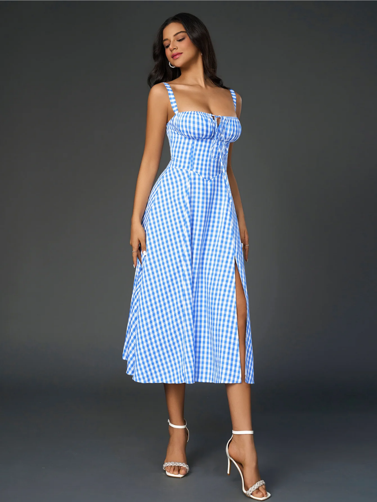 Claudia Ruched Slit Dress