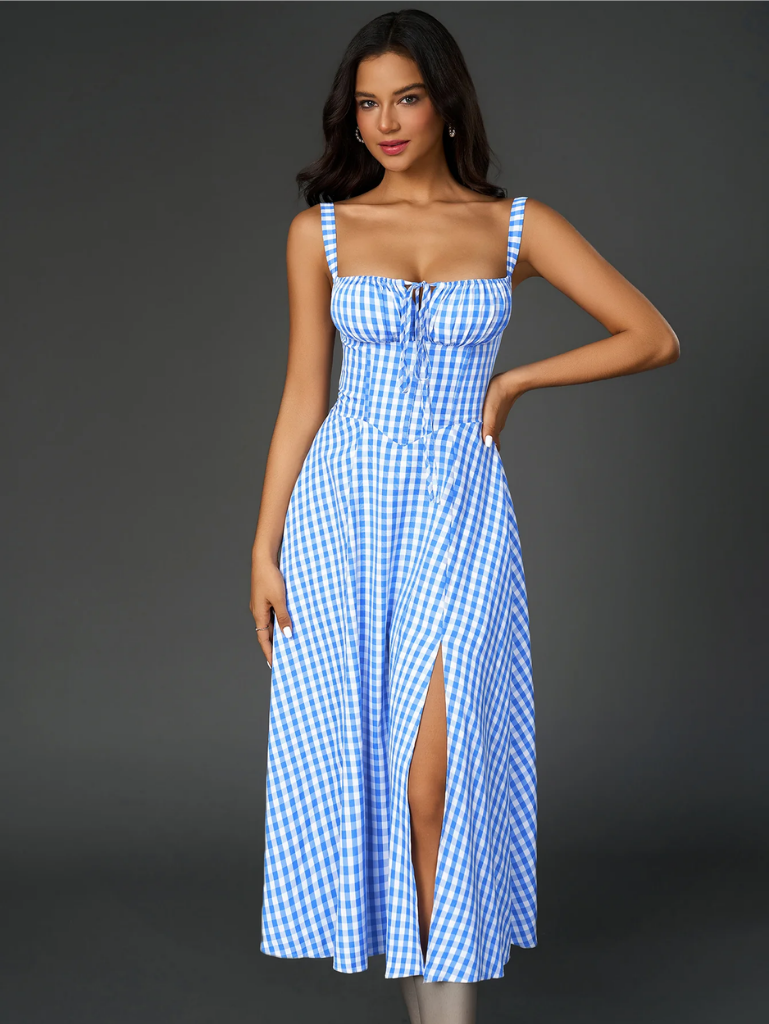 Claudia Ruched Slit Dress