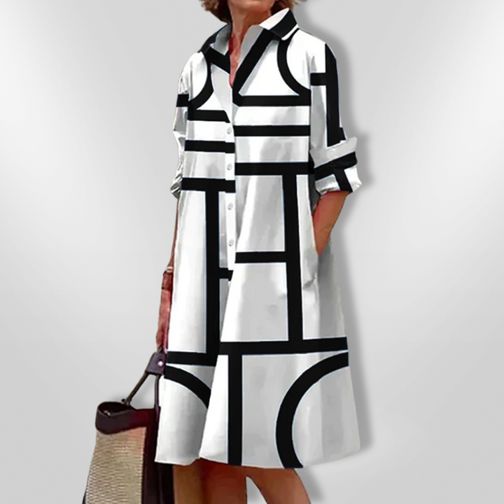Helen Geometric Midi Dress