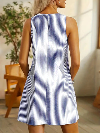 Solaine Striped Summer Dress with Pockets