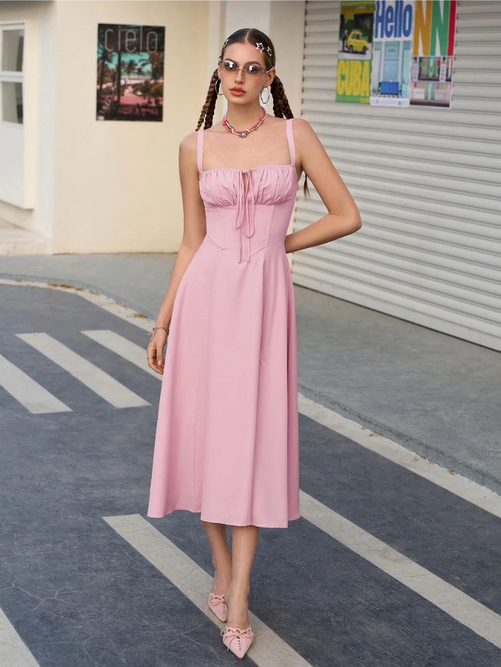 Claudia Ruched Slit Dress