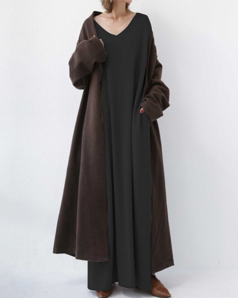 Laluna V-Neck Long Sleeve Dress