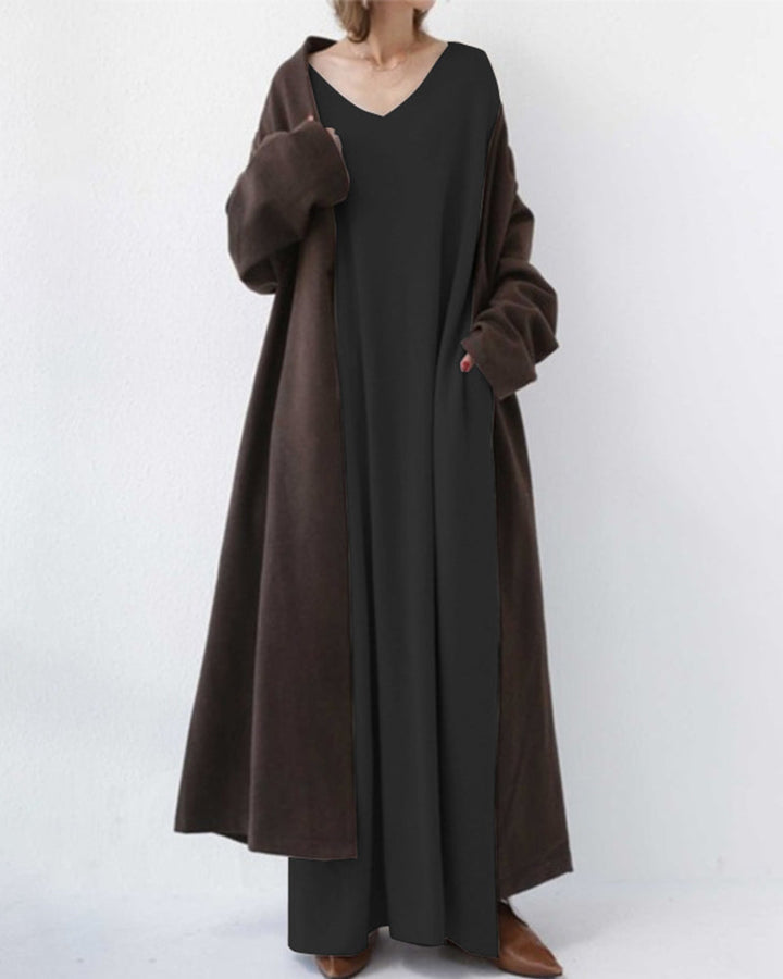 Laluna V-Neck Long Sleeve Dress