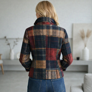 Natalie Plaid Stand Collar Coat
