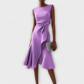 Juliette Asymmetric Draped Midi Dress