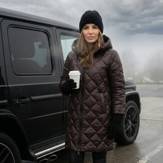 Claire Quilted Hooded Long Coat