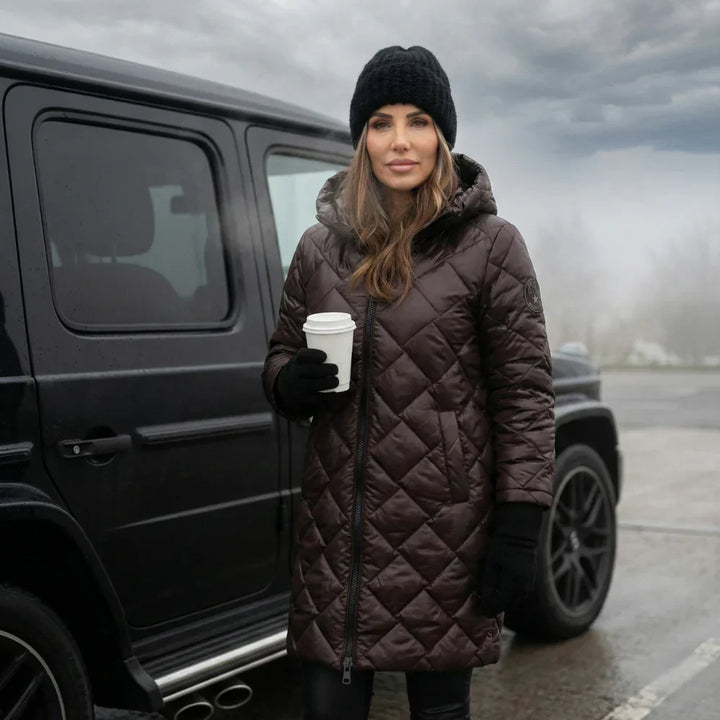 Claire Quilted Hooded Long Coat