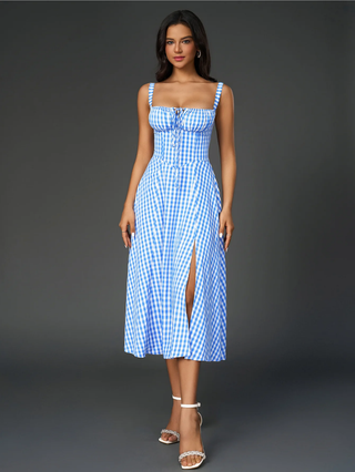Claudia Ruched Slit Dress