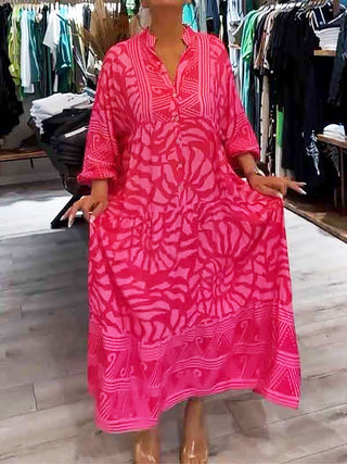 Mira Printed V-Neck Dress