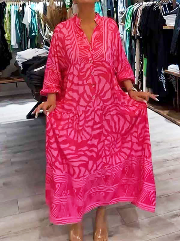 Mira Printed V-Neck Dress