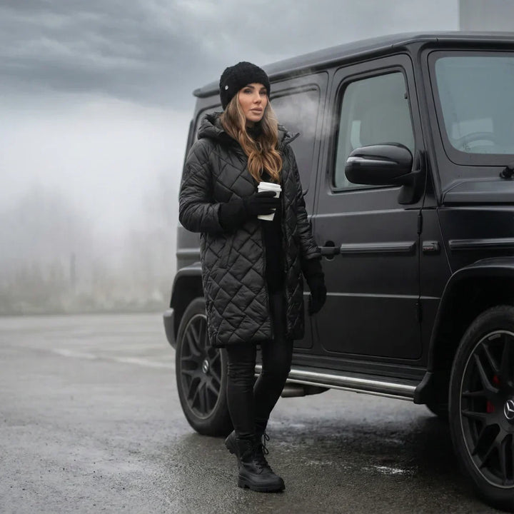 Claire Quilted Hooded Long Coat