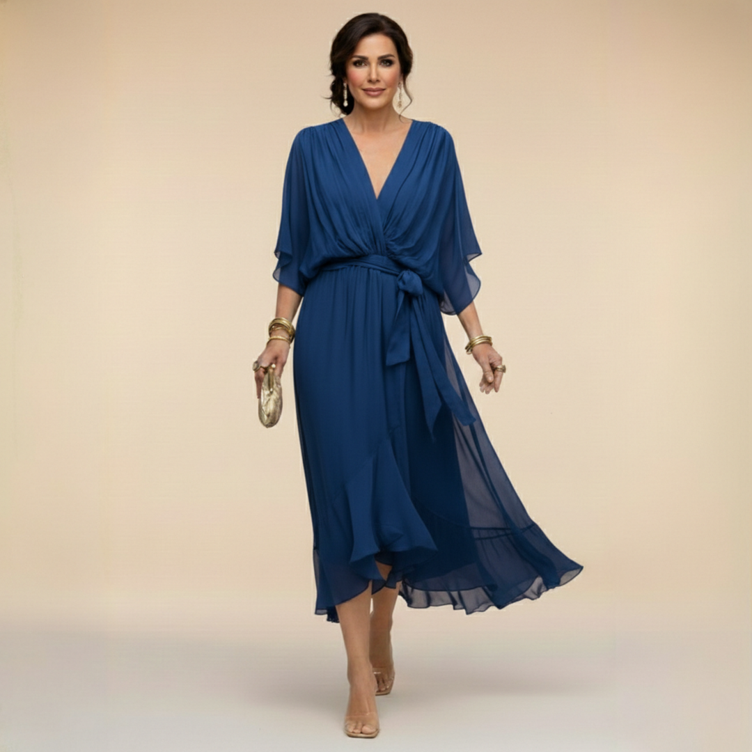 Veronica Flowing V-Neck Dress