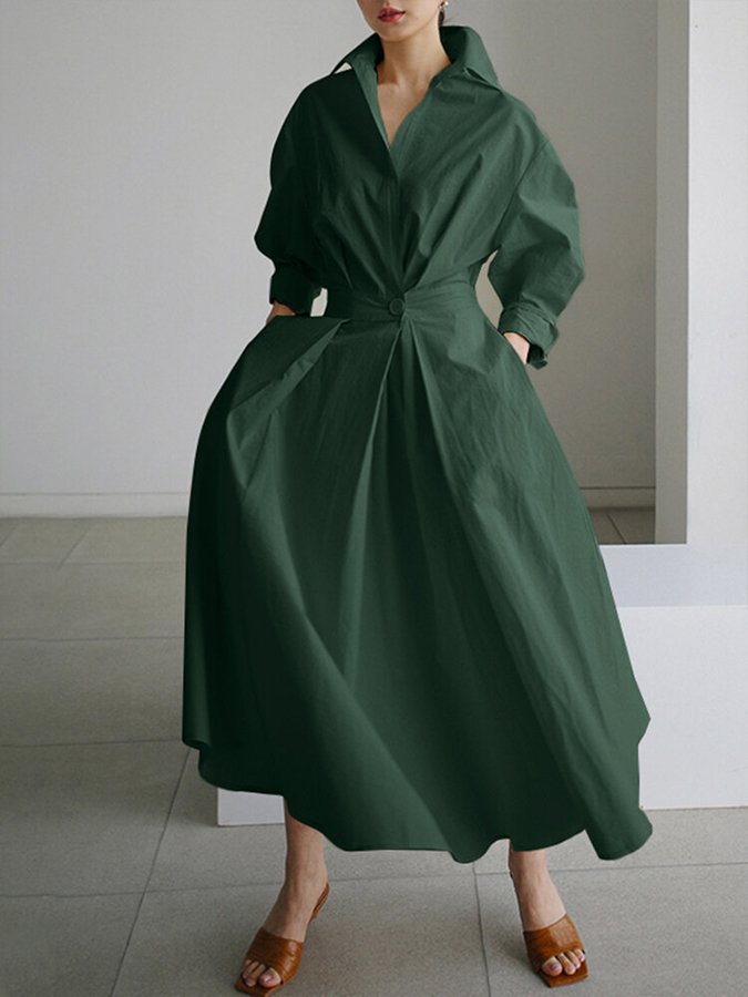Clémence Button Midi Dress