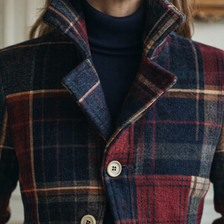 Natalie Plaid Stand Collar Coat