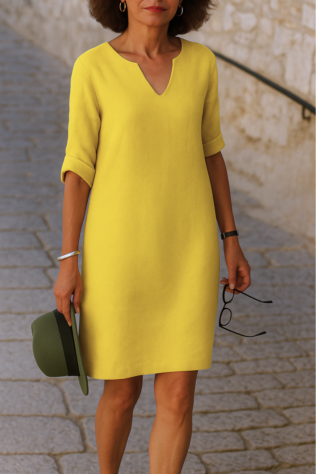 Ria Elegant V-Neck Dress
