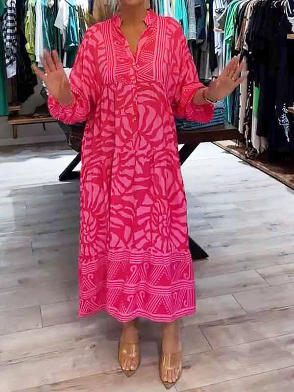 Mira Printed V-Neck Dress