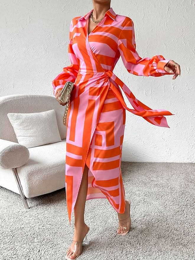 Amira Printed Wrap Dress