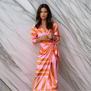 Amira Printed Wrap Dress
