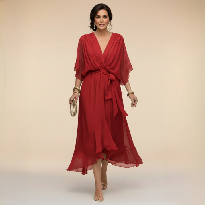 Veronica Flowing V-Neck Dress