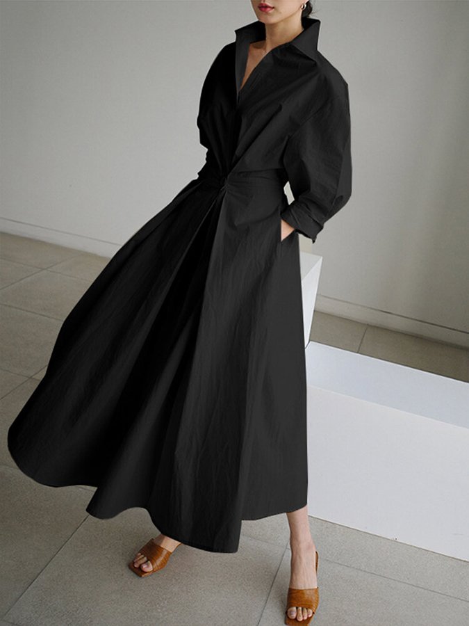 Clémence Button Midi Dress