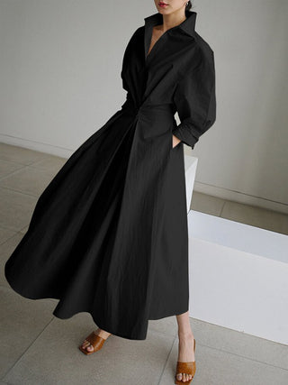 Clémence Button Midi Dress