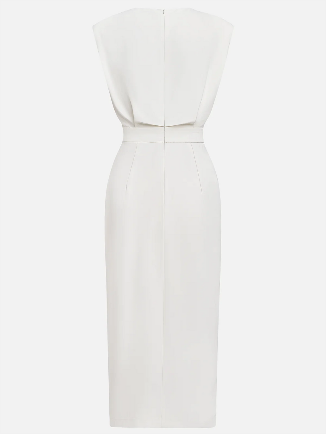 Aina Round Neck Button Midi Dress