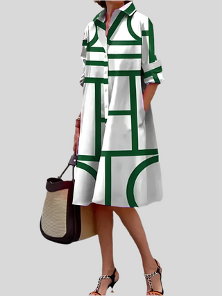 Helen Geometric Midi Dress