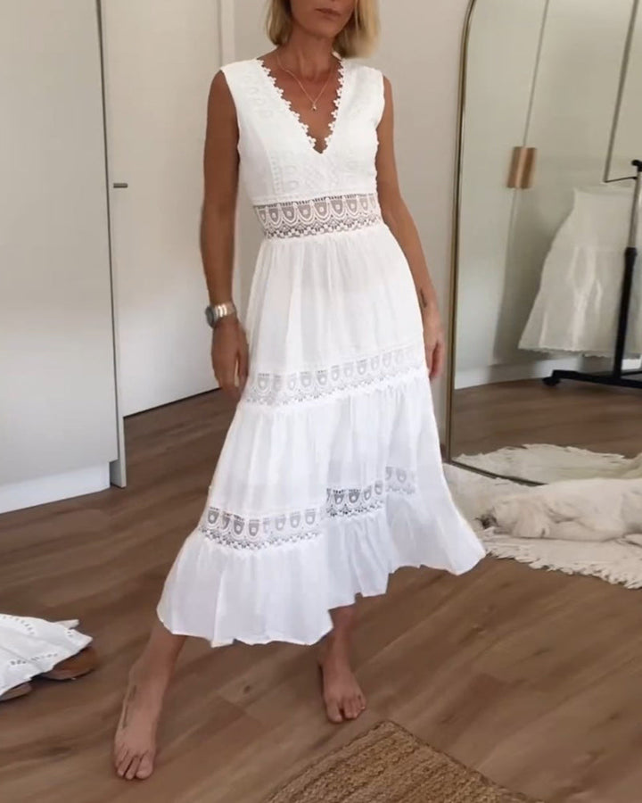 Charlize Handcrafted V-Neck Summer Dress