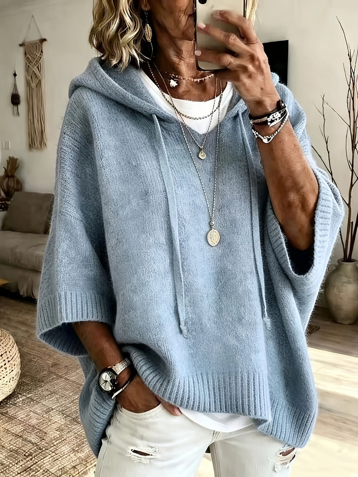 Plus Size Oversized Hooded Poncho Top