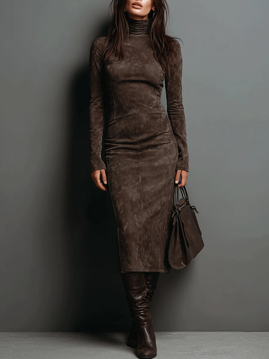 Ilaria High Collar Midi Dress