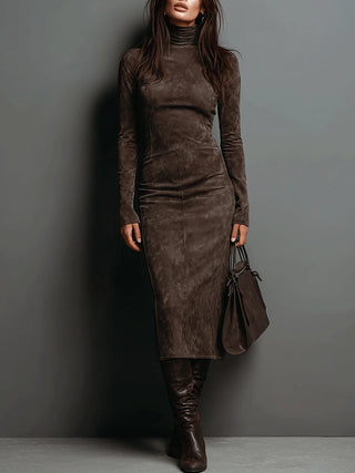 Ilaria High Collar Midi Dress