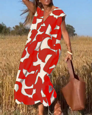 Ellen Printed V-Neck Dress