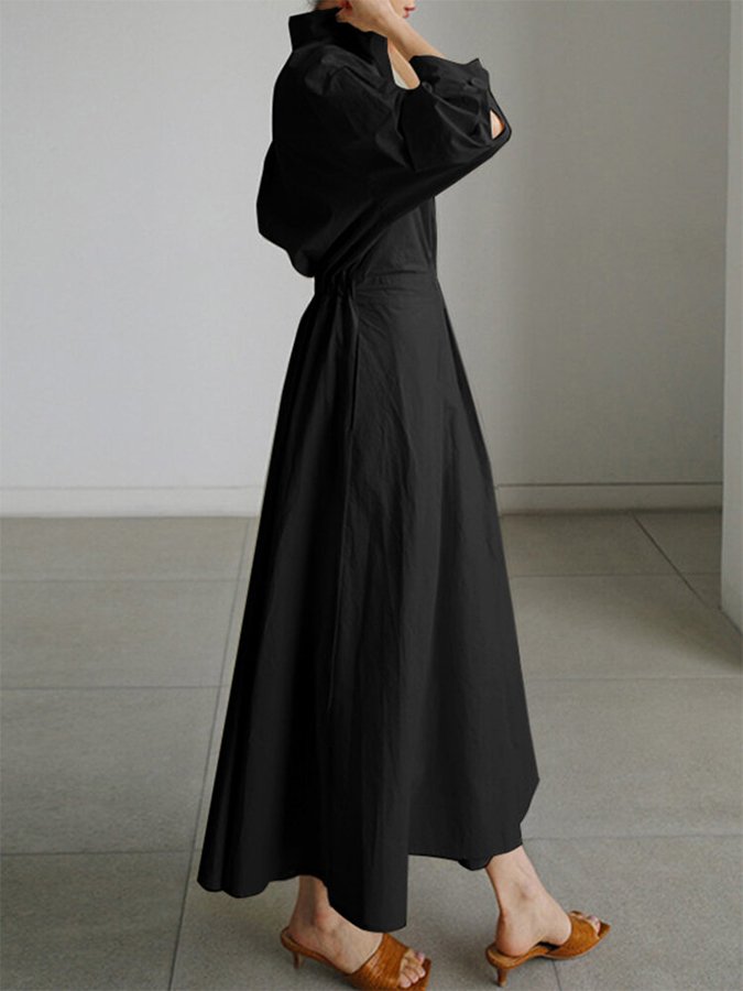 Clémence Button Midi Dress