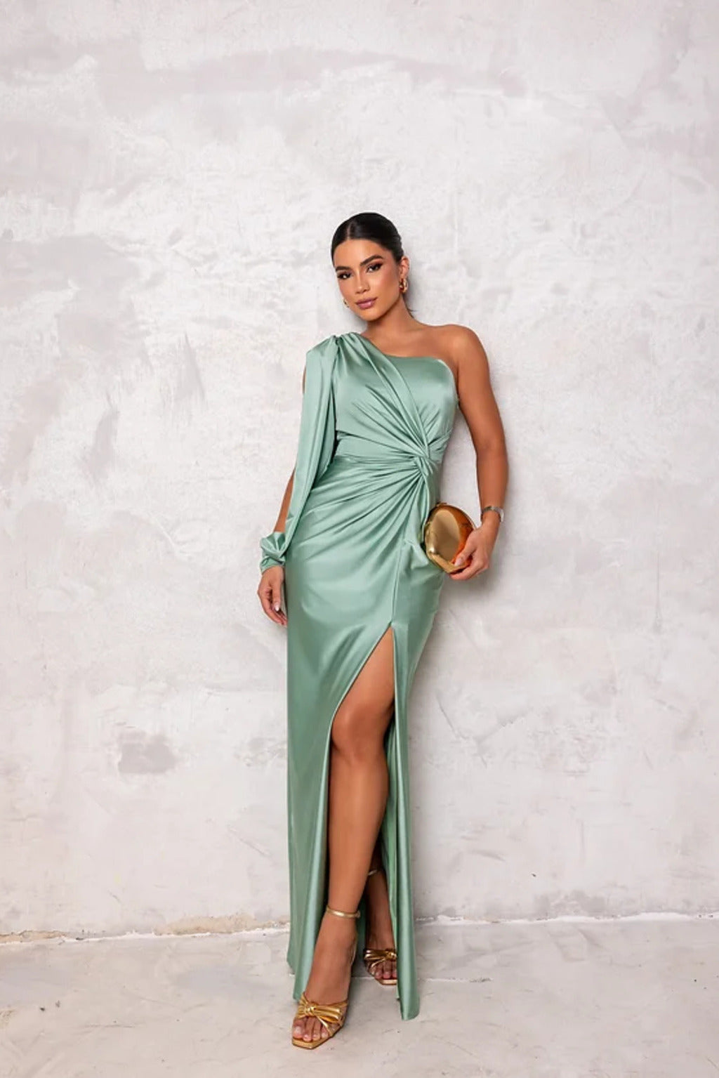Anna One-Shoulder Evening Dress