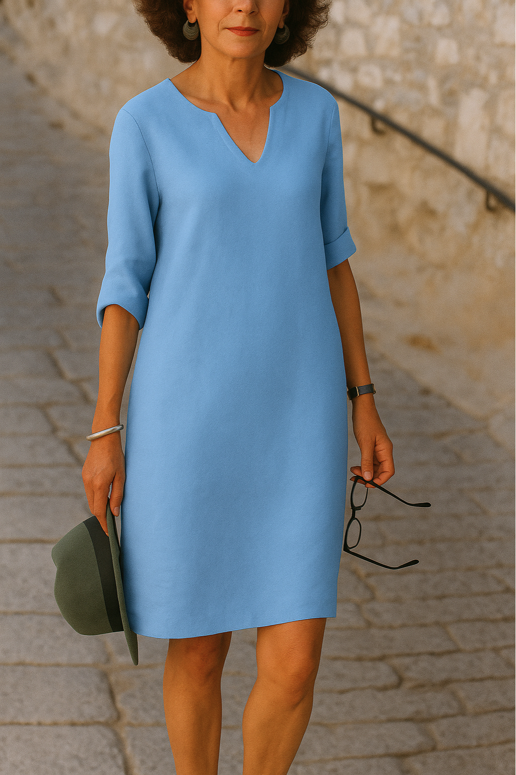 Ria Elegant V-Neck Dress