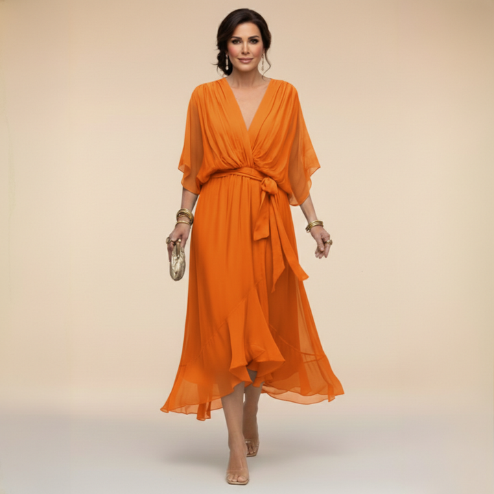 Veronica Flowing V-Neck Dress