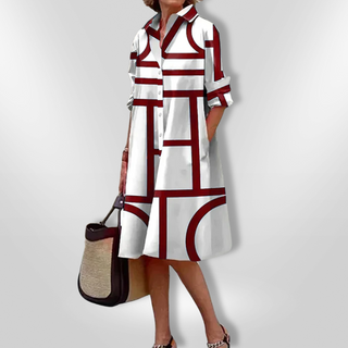 Helen Geometric Midi Dress