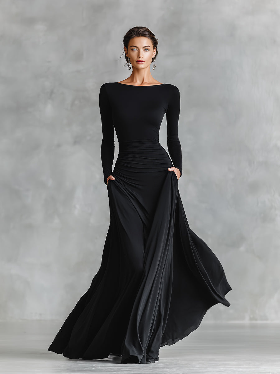 Norfy Pleated Maxi Dress