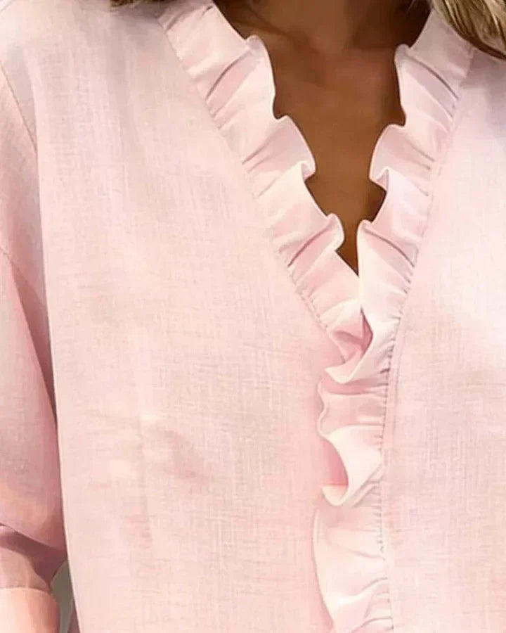 Indie Ruffled V-Neck Blouse