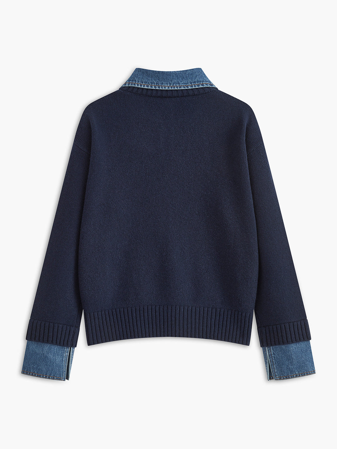 2-in-1 Panel Lapel Sweater