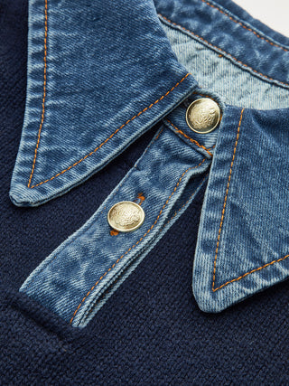 2-in-1 Panel Lapel Sweater