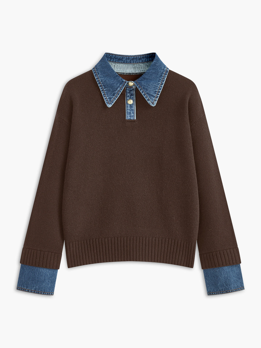 2-in-1 Panel Lapel Sweater