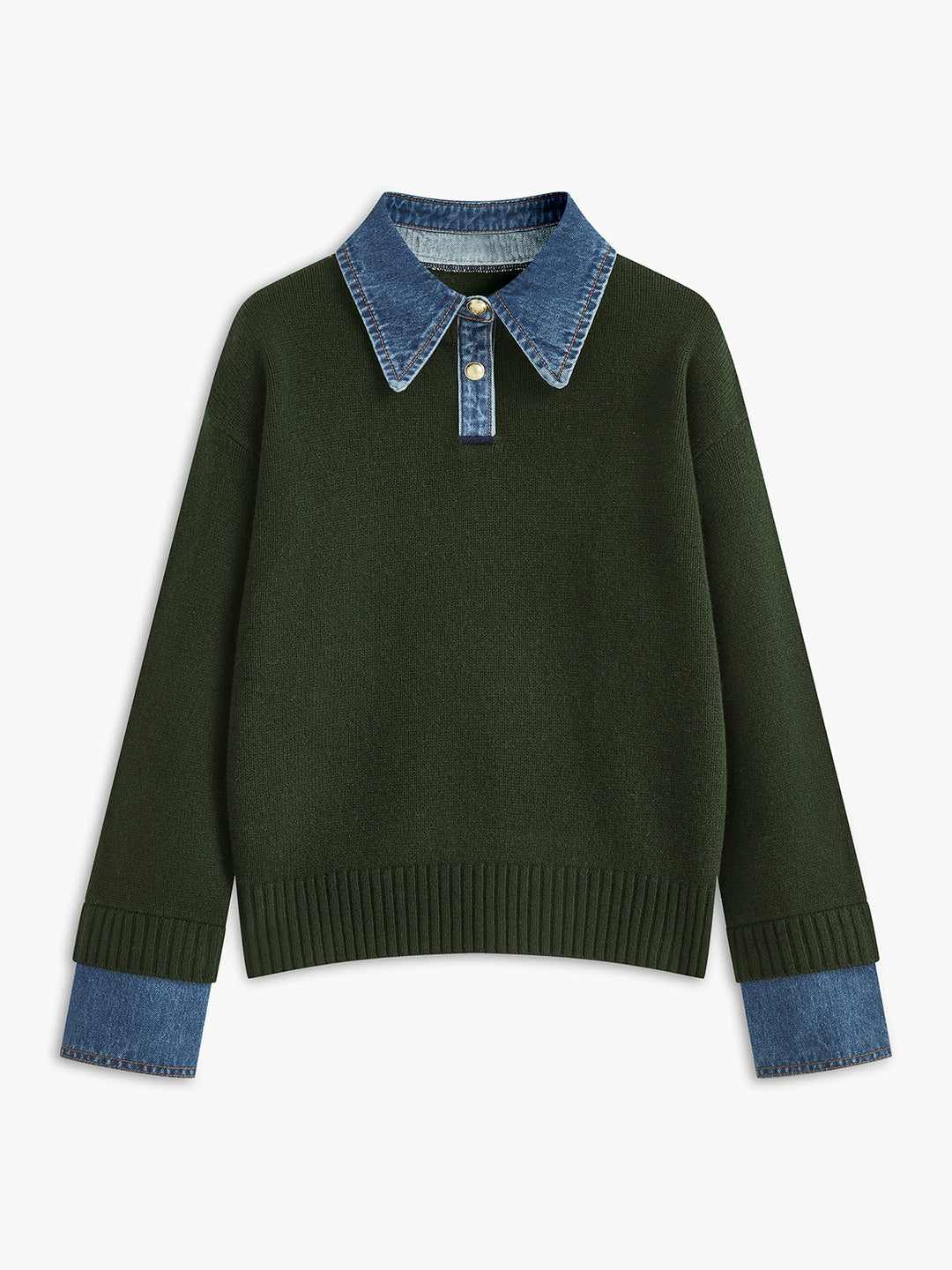 2-in-1 Panel Lapel Sweater