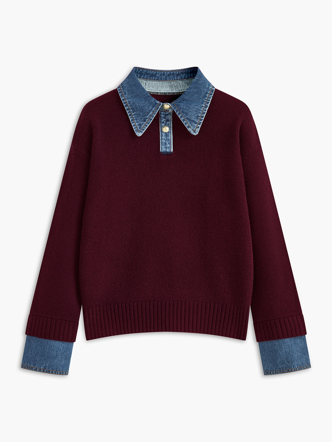2-in-1 Panel Lapel Sweater