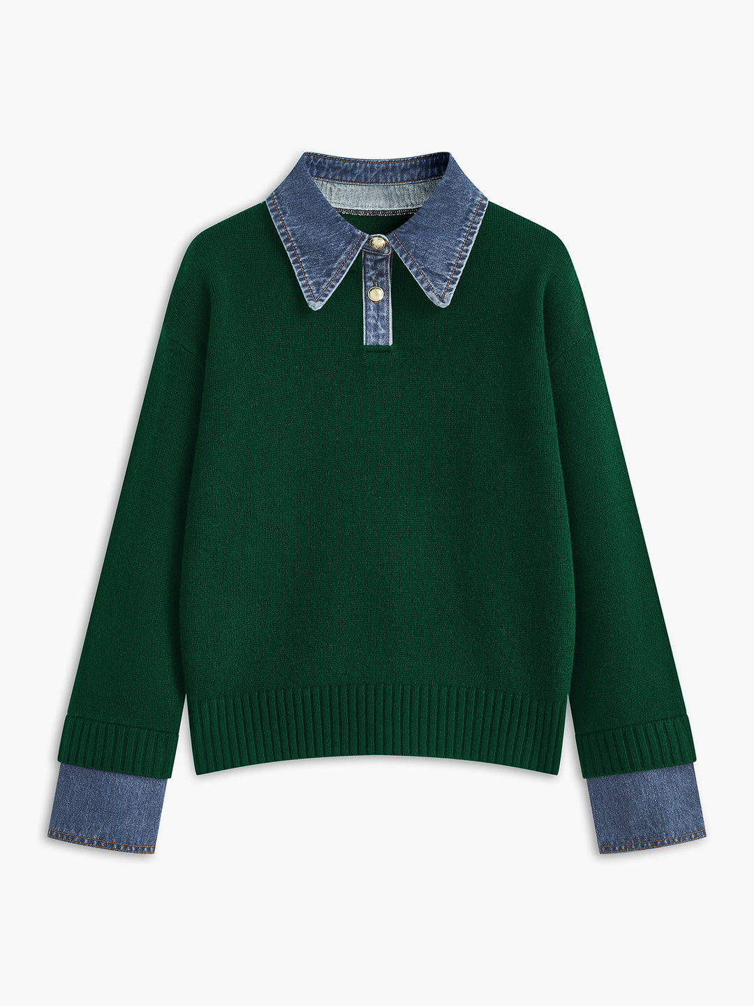 2-in-1 Panel Lapel Sweater
