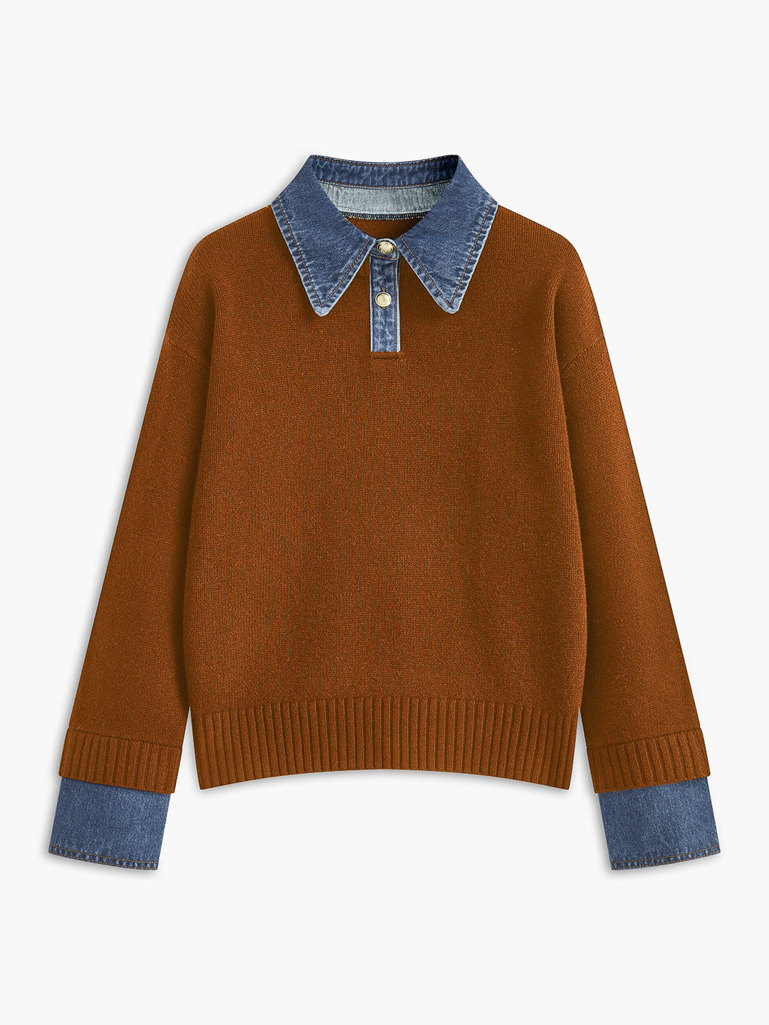 2-in-1 Panel Lapel Sweater
